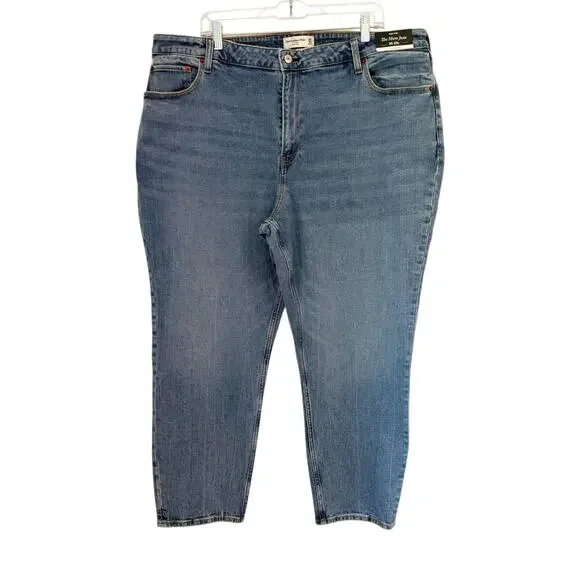 NWT Abercrombie & Fitch The Mom High Rise Curve Love Jeans Size 35 / 20R - Picture 3 of 12